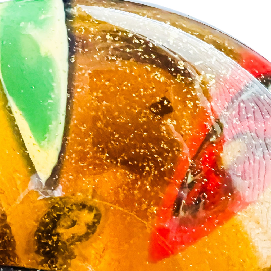 Vintage Maestri Vetrai Italy Amber Glass Art Vase