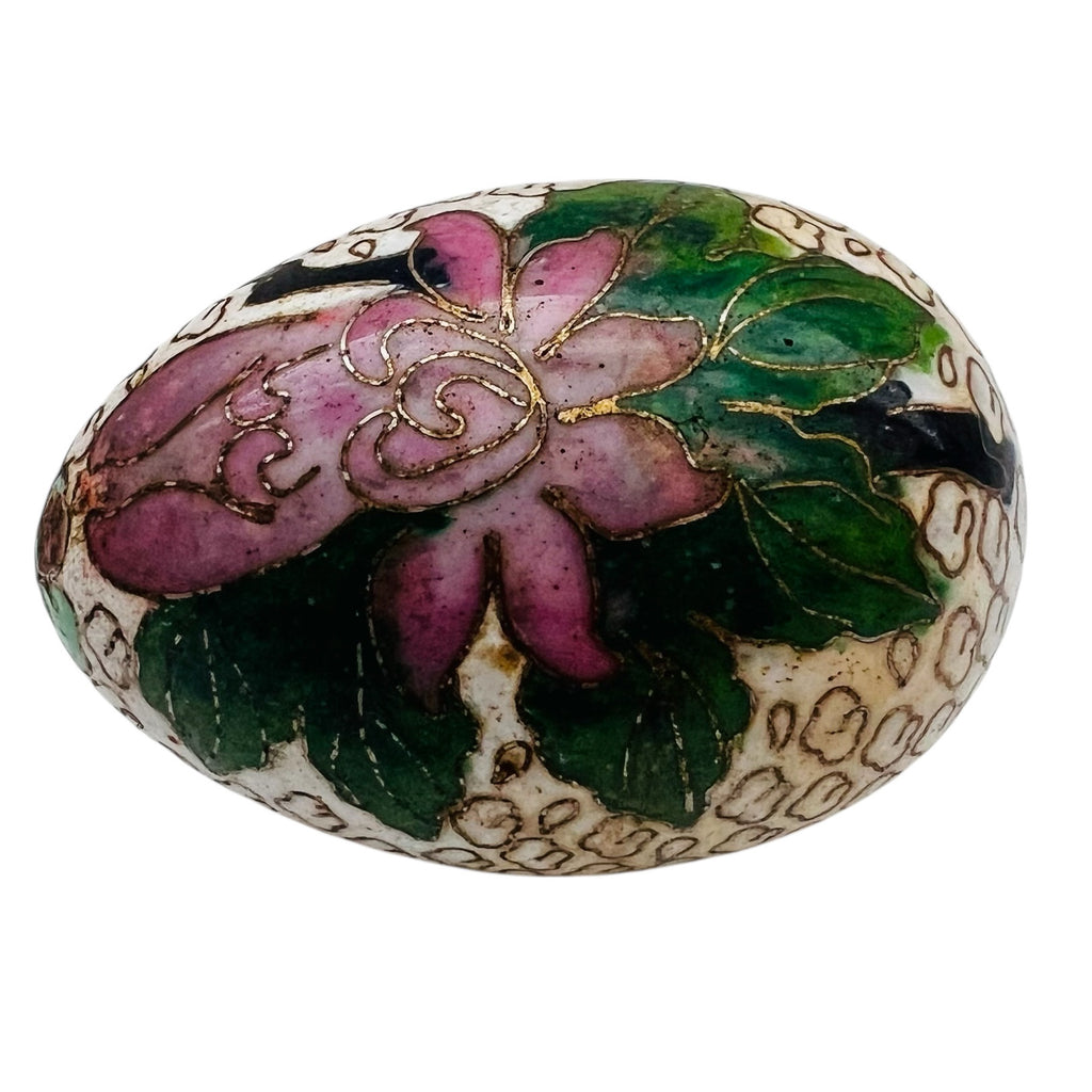 Vintage Cloisonne Flower Egg