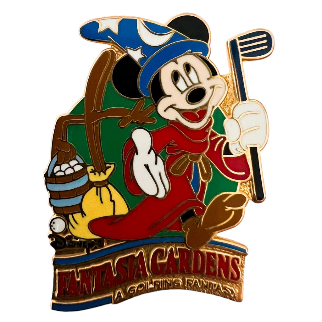 Disney Fantasia Gardens Miniature Golf Sorcerer Mickey & Broom Pin