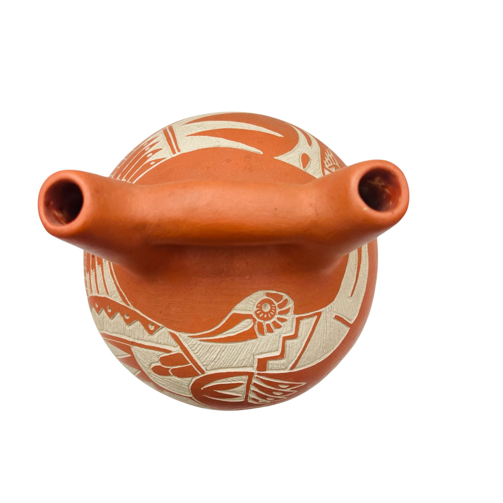 Vintage 1981 Pottery Signed Double Spout Wedding Vase