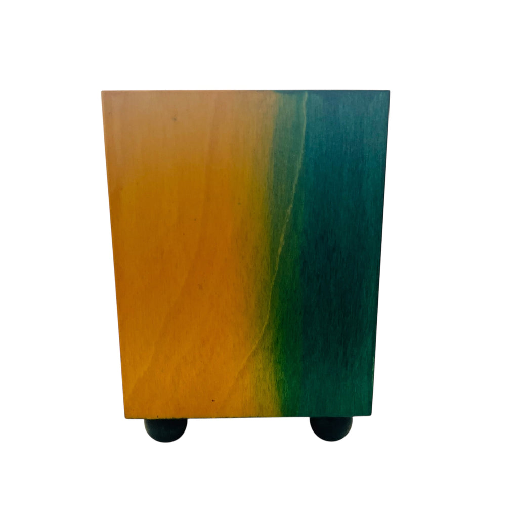 Vintage Sun Moon & Stars Wood Jewelry Trinket Box