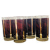 Vintage Libbey Brown Wood Grain Gold Stripe Drinking Glasses Set Of 4