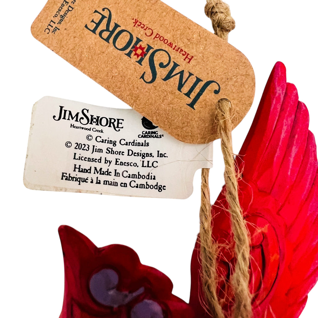 Jim Shore Heartwood Creek: Caring Cardinal In Flight Hanging Ornament