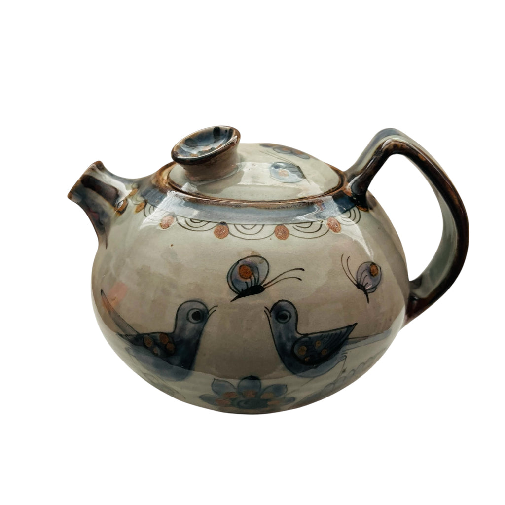 Vintage Tonala Mexican Art Signed Ken Edwards Pottery Teapot