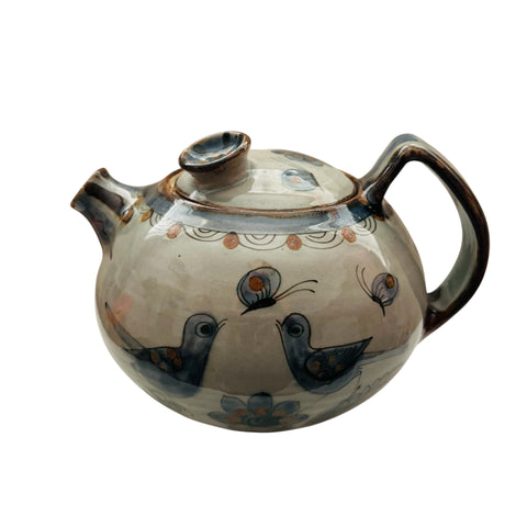 Vintage Tonala Mexican Art Signed Ken Edwards Pottery Teapot
