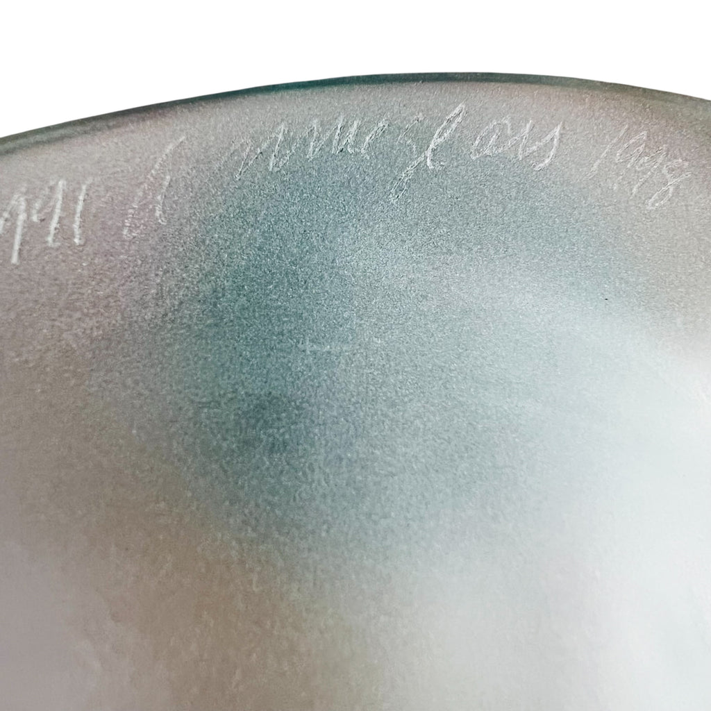 Vintage Annieglass Frosted Glazed Artist Signed Trinket Bowl