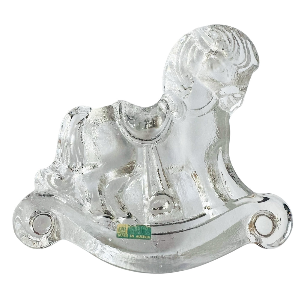 Riedel Austrian Lead Crystal Rocking Horse Figurine Paperweight