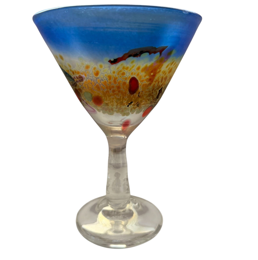 Vintage Martini Glass Art Design Signed