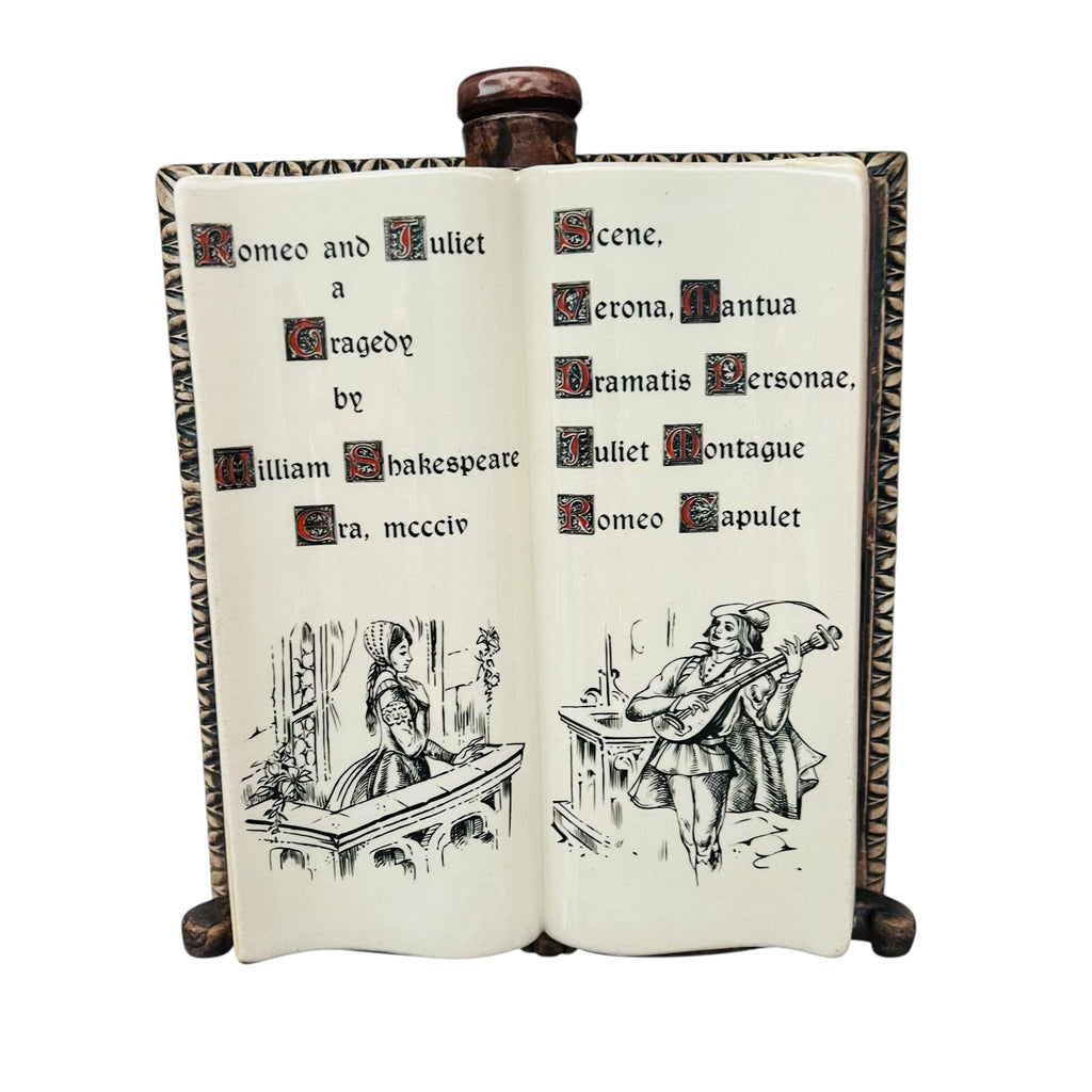Vintage 1970 Creative World Romeo & Juliet Book Empty Decanter