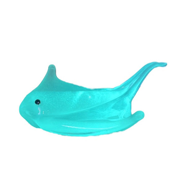 Dynasty Gallery Stingray Glows In Dark Art Glass Figurine Paperweight