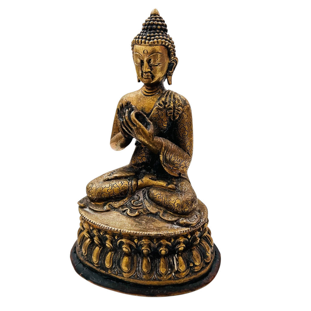 Chinese Buddha Gilt Bronze Statue Figure