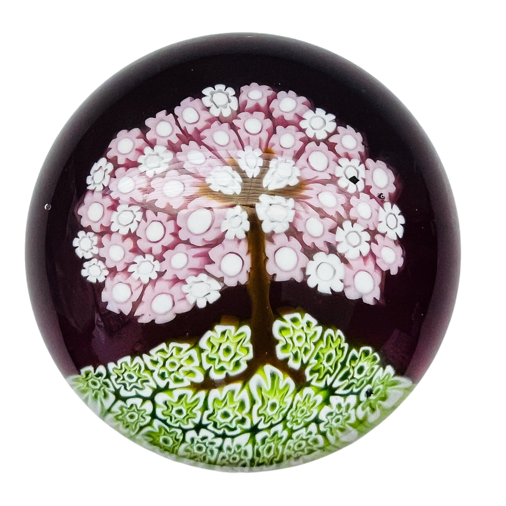 Vintage Ferro Murano Glass Millefiori Seasons Spring Tree Paperweight 129/750