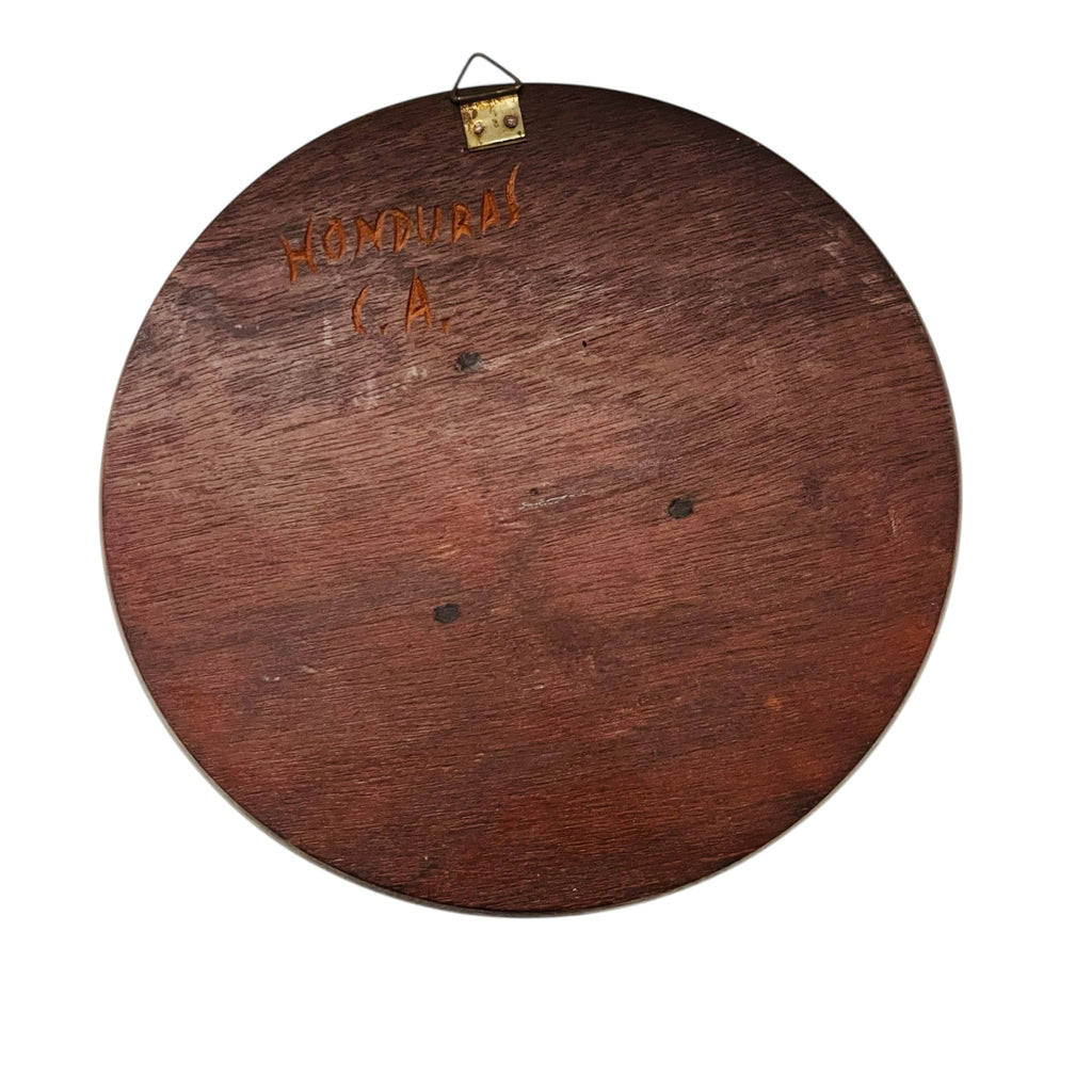 Vintage Honduras Hand Carved Mayan Chief Wooden Wall Art