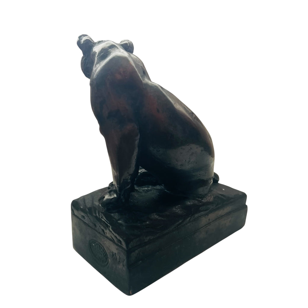 Marion Bronze Lion Lioness Statue Sculpture Book End