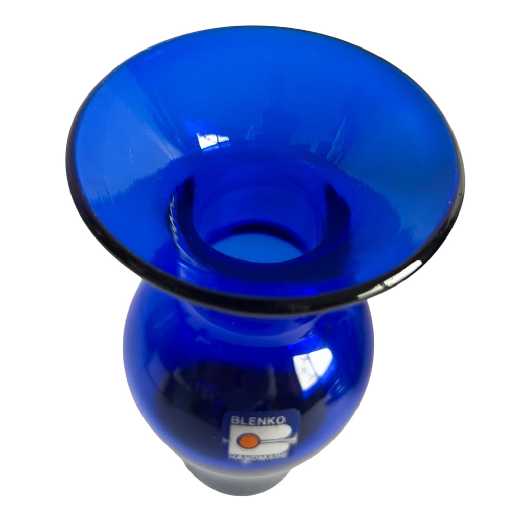 Blenko Cobalt Blue 7” Glass Vase