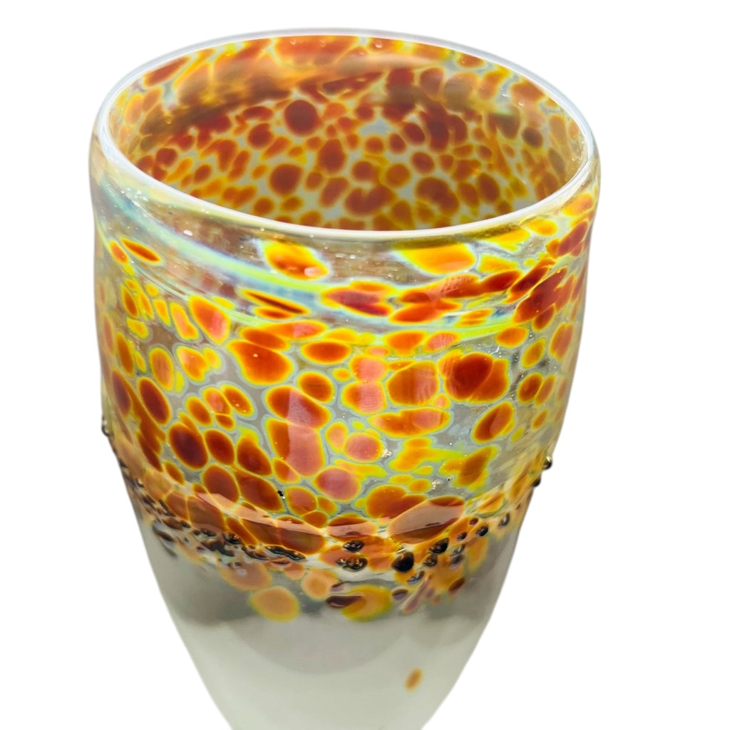 Vintage John Barber Signed Studio Art Glass Vase