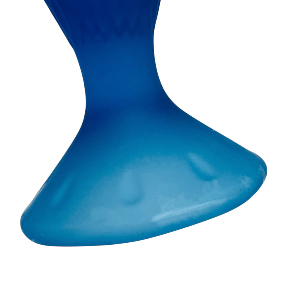 Vintage Fenton Blue Frosted Fan Vase