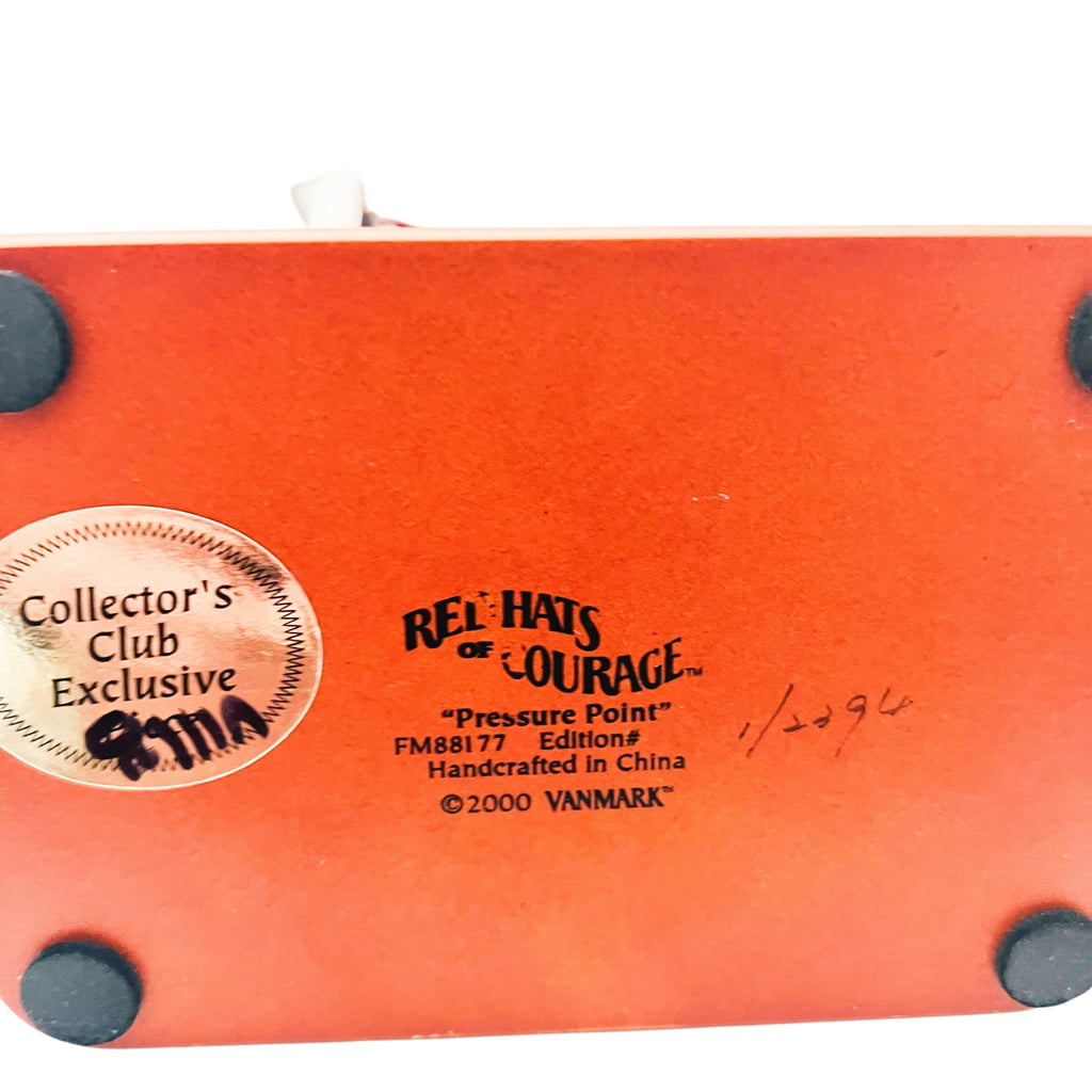 Vintage Red Hats of Courage Pressure Point Firefighter Figurine