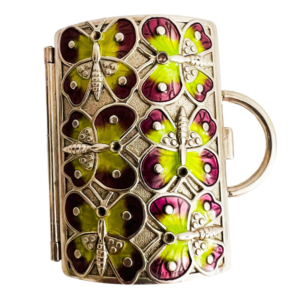 Judith Leiber Neiman Marcus Butterfly Embossed Metal Trinket Clutch