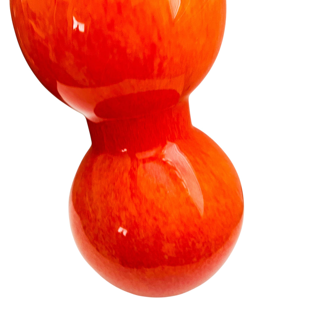 Modern Cased Bubble Orange Glass Vase