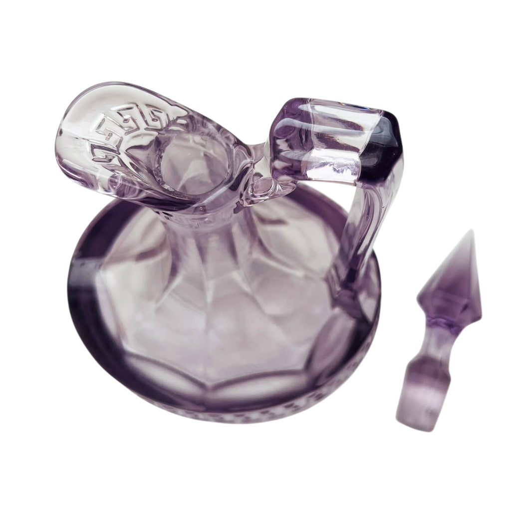 Vintage Purple Cut Crystal Cruet Bottle with Stopper