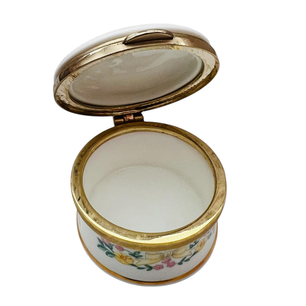 Vintage Falcon Bone China Happy Birthday England Staffordshire Trinket Box