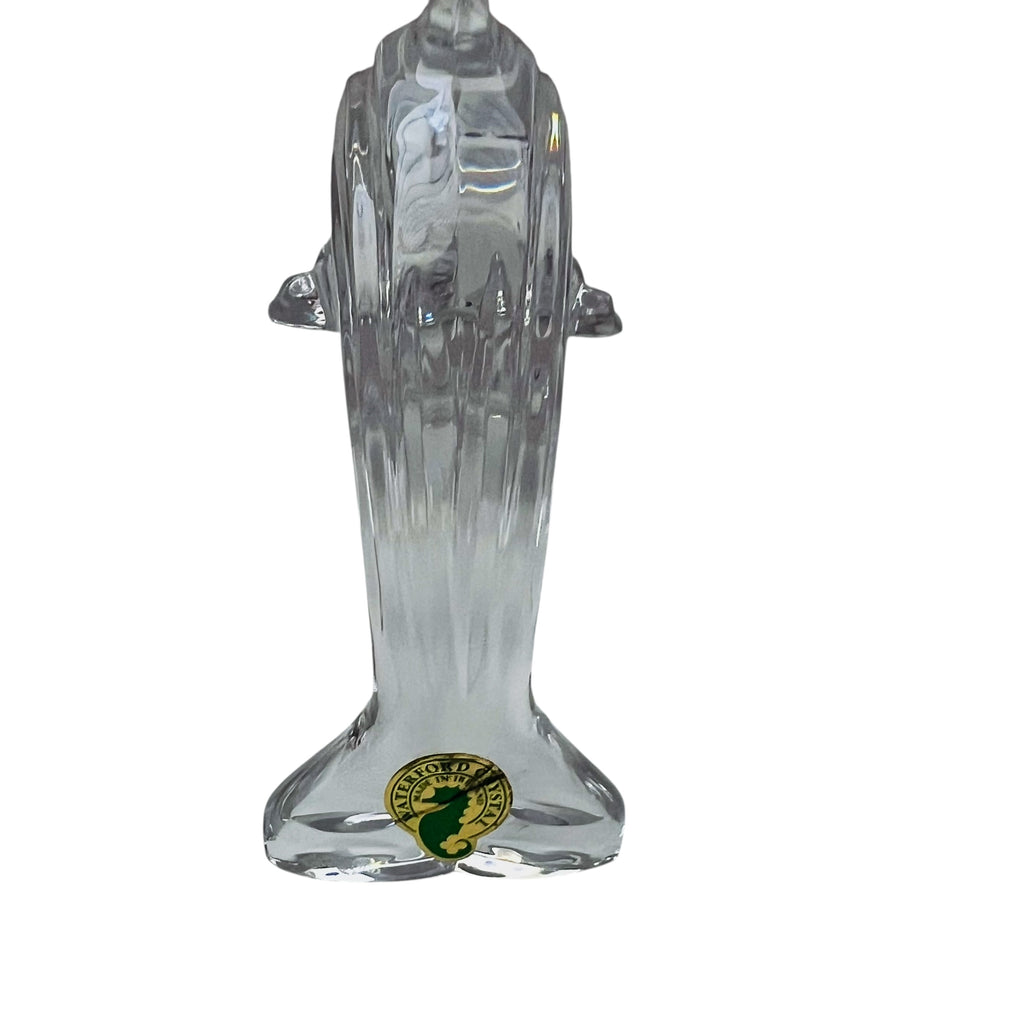 Vintage Waterford Crystal Ribbed Dolphin Figurine Paperweight