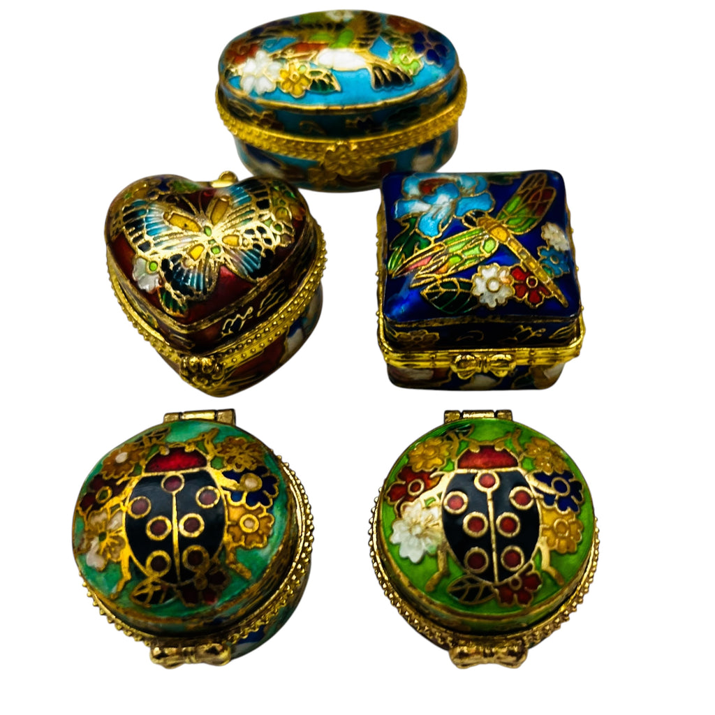 Vintage Enameled Pill Box Miniature Collection