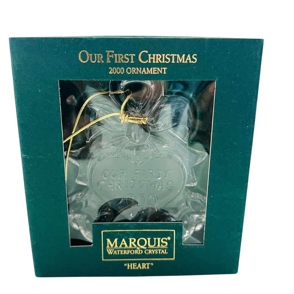 Vintage Waterford Marquis Crystal Our First Christmas 2000 Ornament