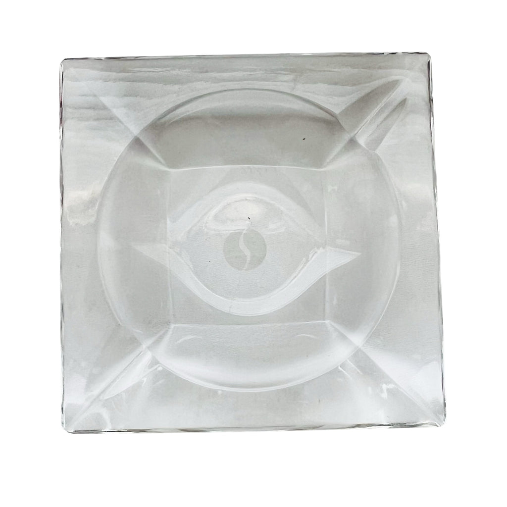 Vintage Retro MCM Mid Century Modern Minimal Clear Glass Square Ashtray