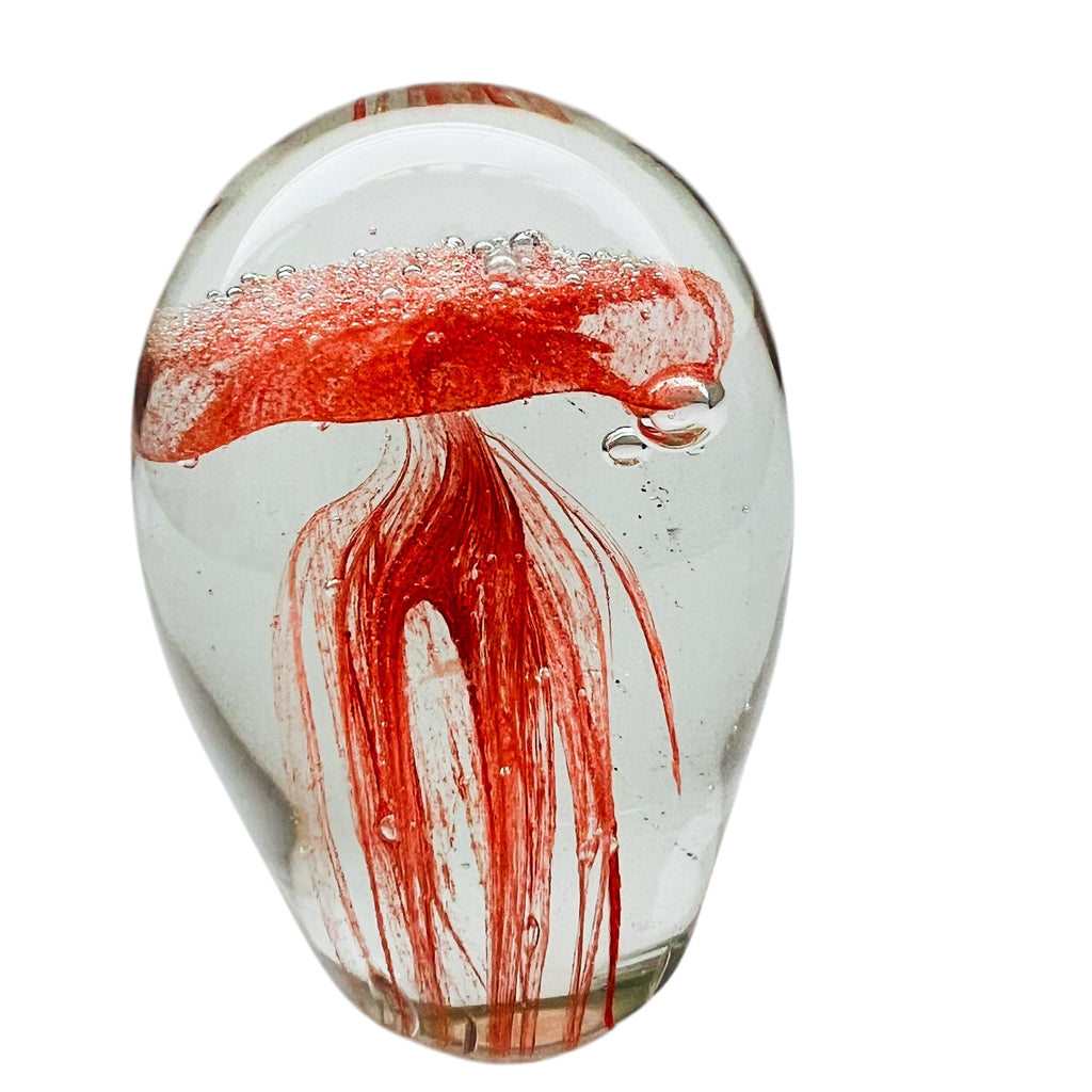 Art Glass Jellyfish Paperweight