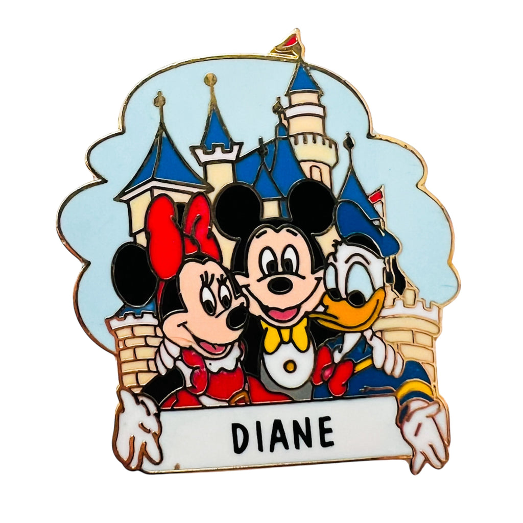 Disney Disneyland Custom Name “Diane" Mickey Minnie Donald Castle Pin