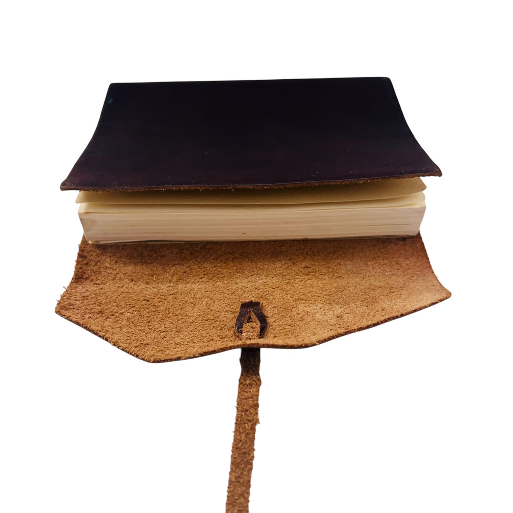 Leather Paper Notebook Wrap Journal - Brown