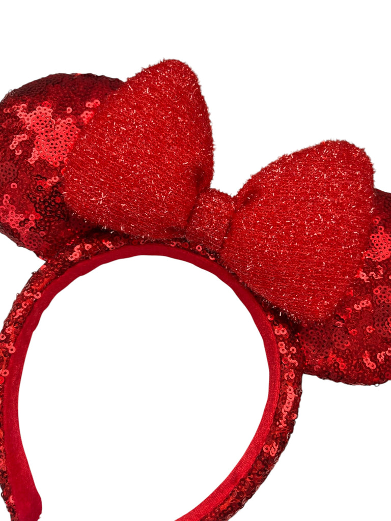 Disney Parks Red Sequin Minnie Mouse Headband Ears
