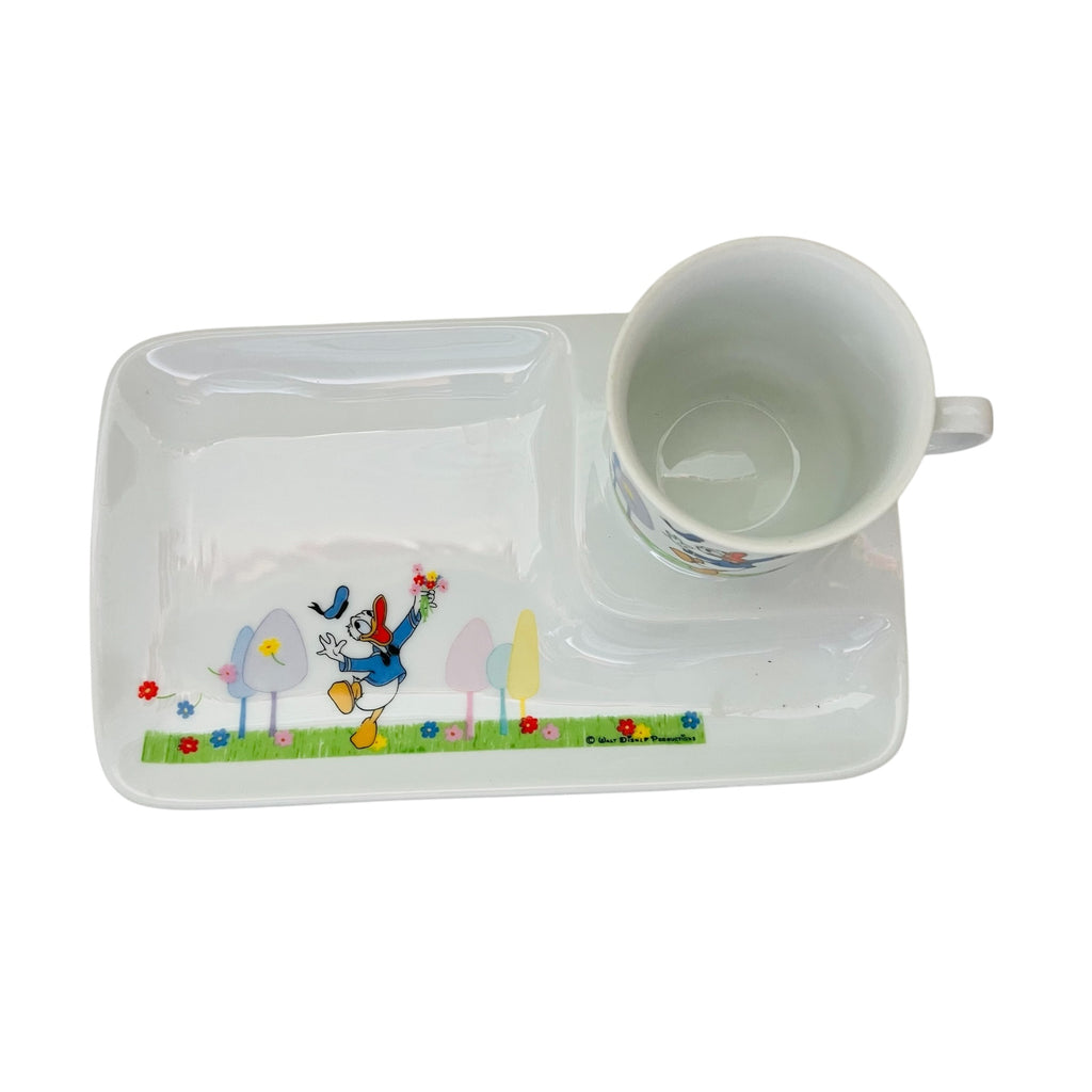 Vintage Walt Disney Productions JAPAN Porcelain Snack Plate & Cup Set