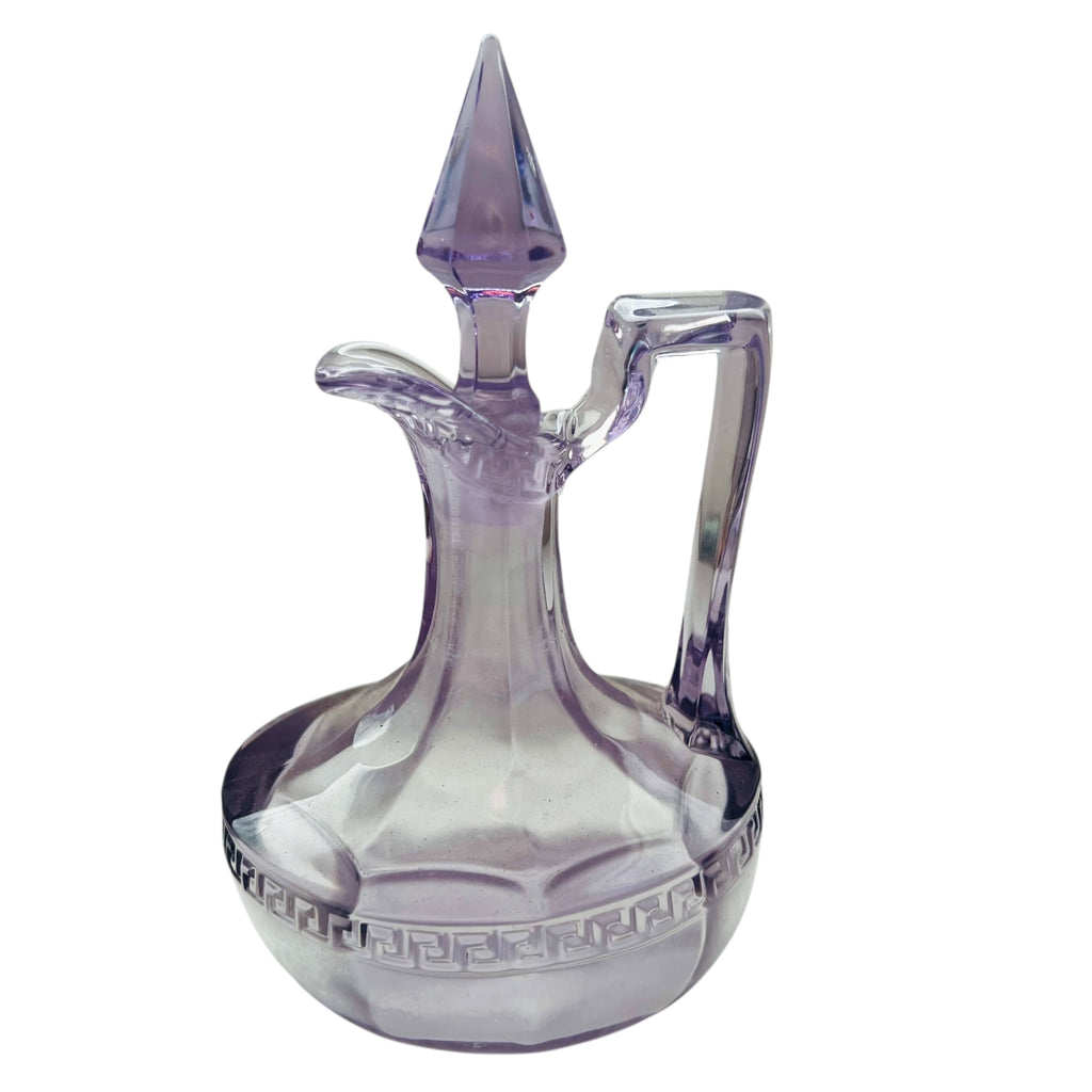 Vintage Purple Cut Crystal Cruet Bottle with Stopper