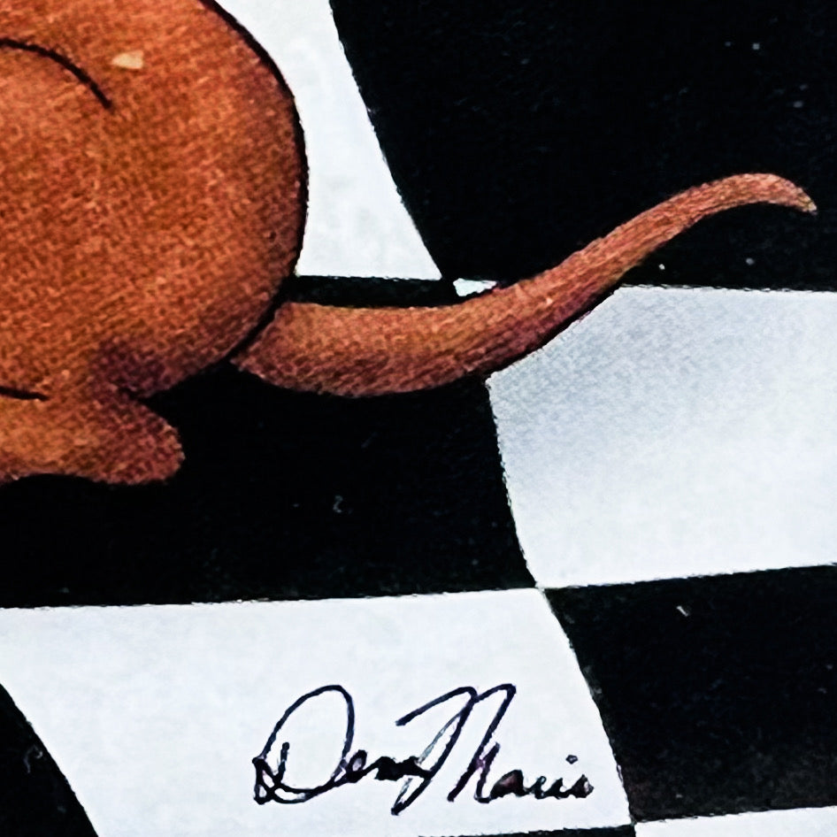 Vintage Spruzzi Chef and Dachshund Dog Gourmet Food Kitchen Wall Matted Framed