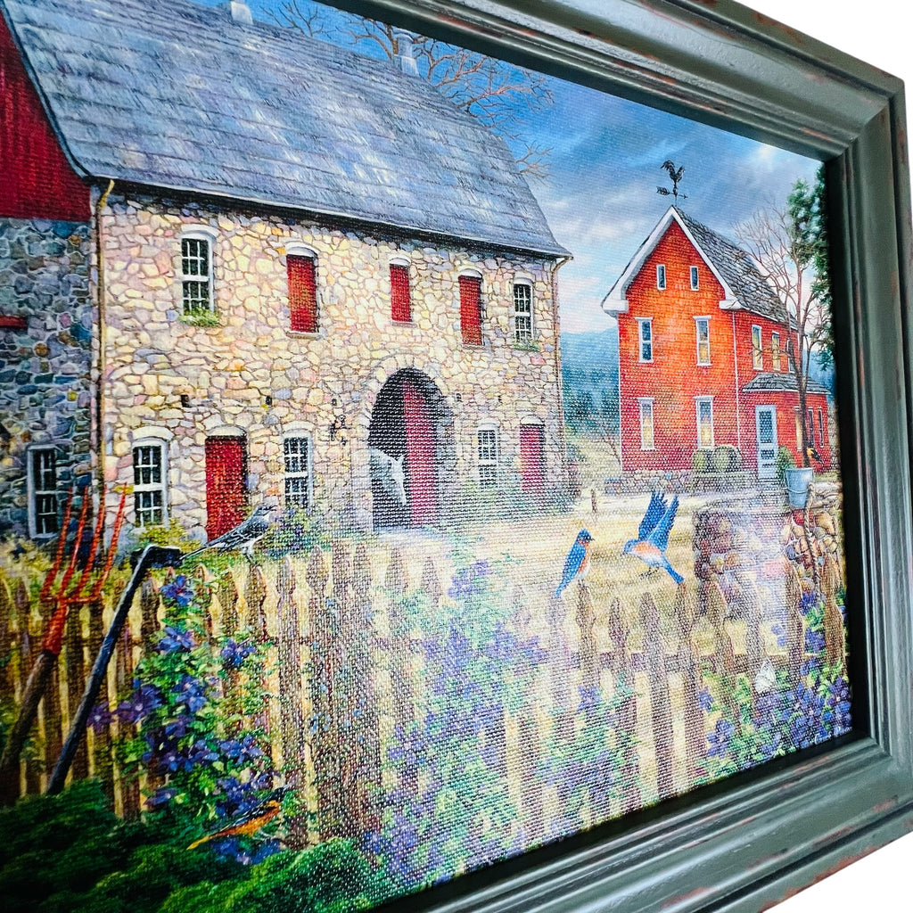 Vintage The Bluebirds' Song" by Chuck Pinson Framed Wall Art Painting