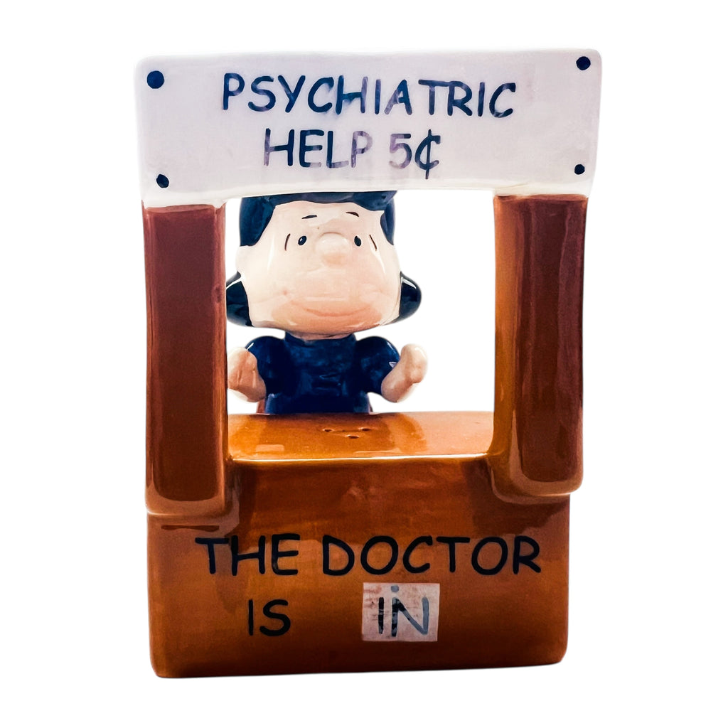 Peanuts Lucy's Psychiatrist Booth Ceramic Salt & Pepper Shakers