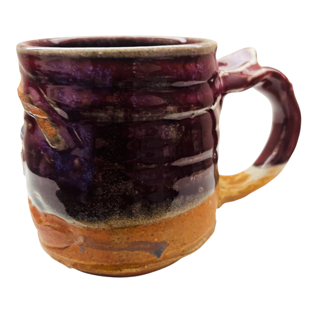 Studio Art Pottery Sculptural Drip Glaze Signed Mug