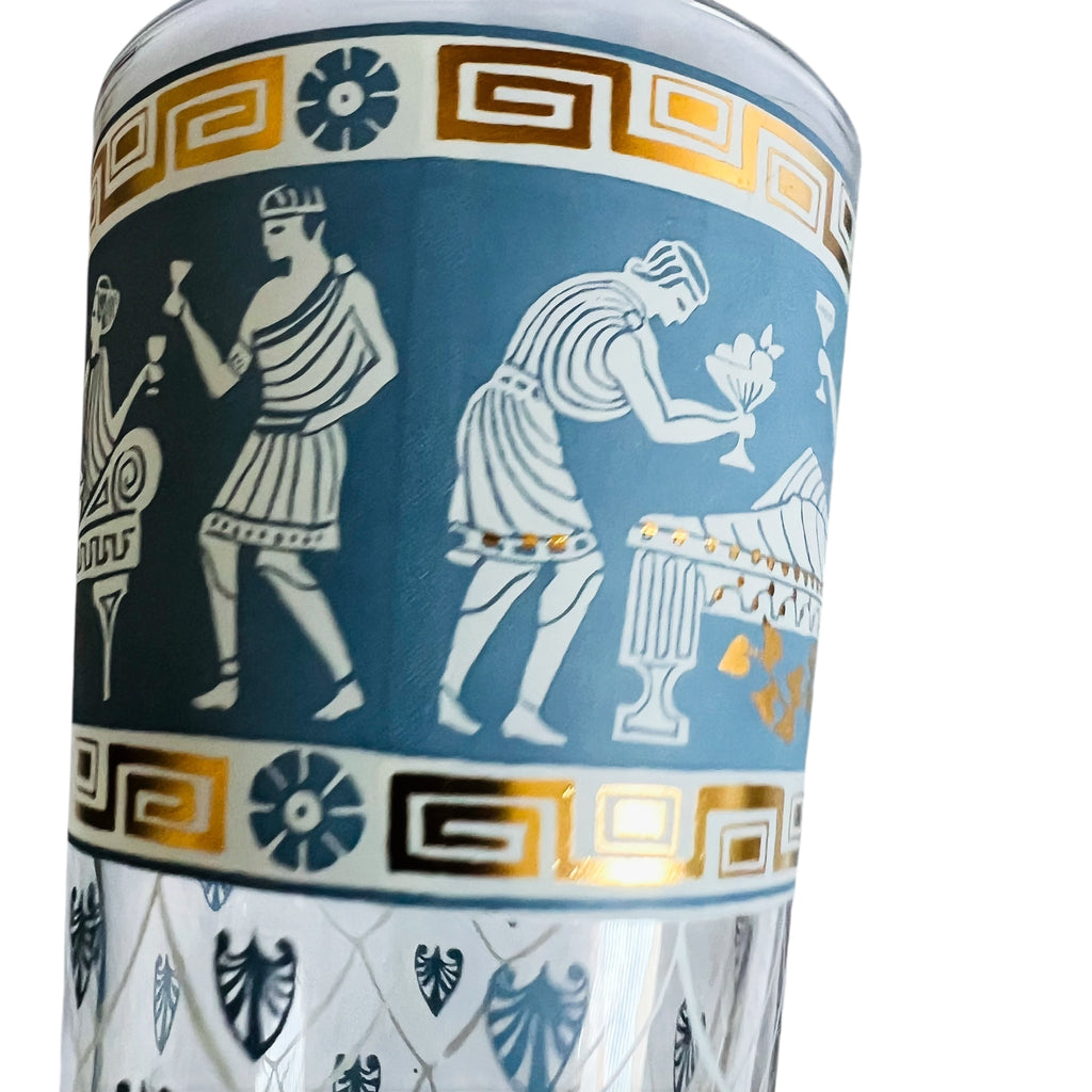 Vintage Etruscan Frieze Cera Glasses Set of 6