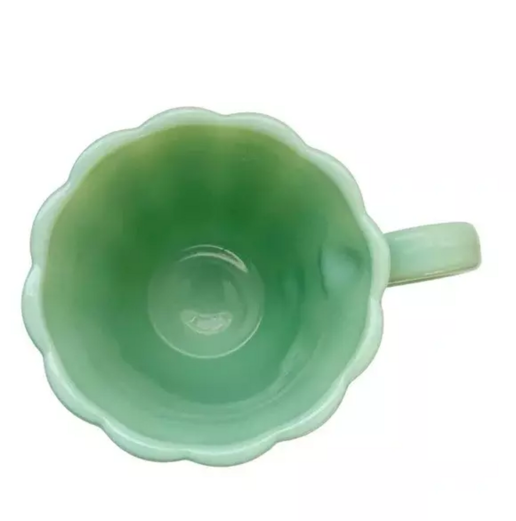 The Pioneer Woman Jade Green Milk Glass Scallop Edge Mug