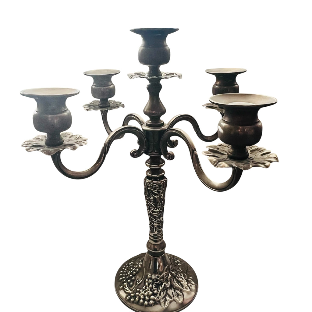 Vintage Silver Plated 4 Arm Candelabra Ornate Candle Holder