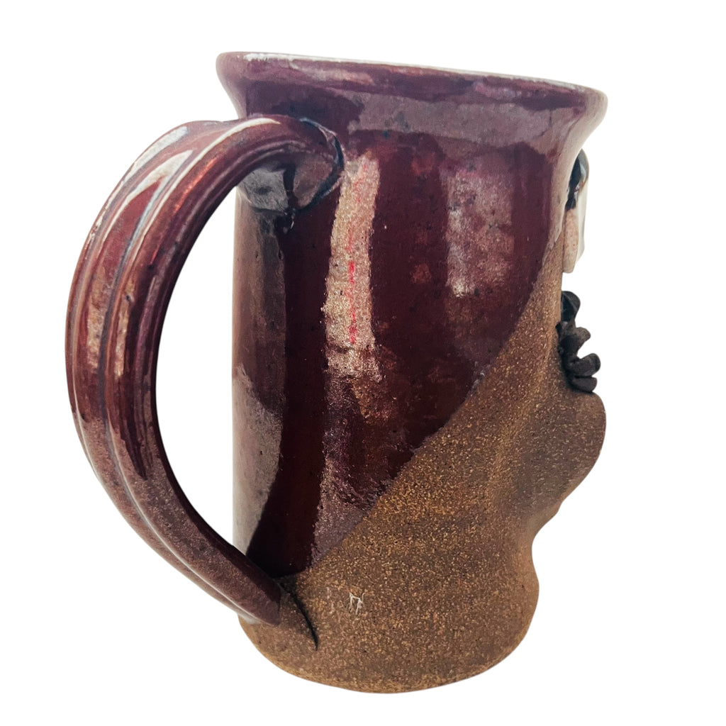 Vintage Mark Hines Ugly Funny Face Fisherman Pottery Art Stoneware Mug