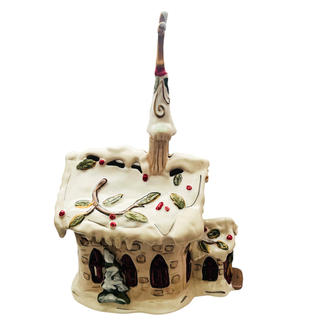 Blue Sky Clayworks Heather Goldminc Christmas Silent Night Church Tealight Candle Holder