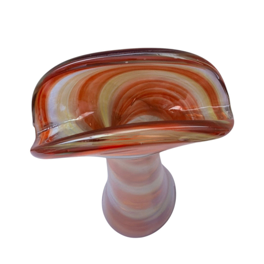Vintage Hand Blown Swirl Glass Bud Vase