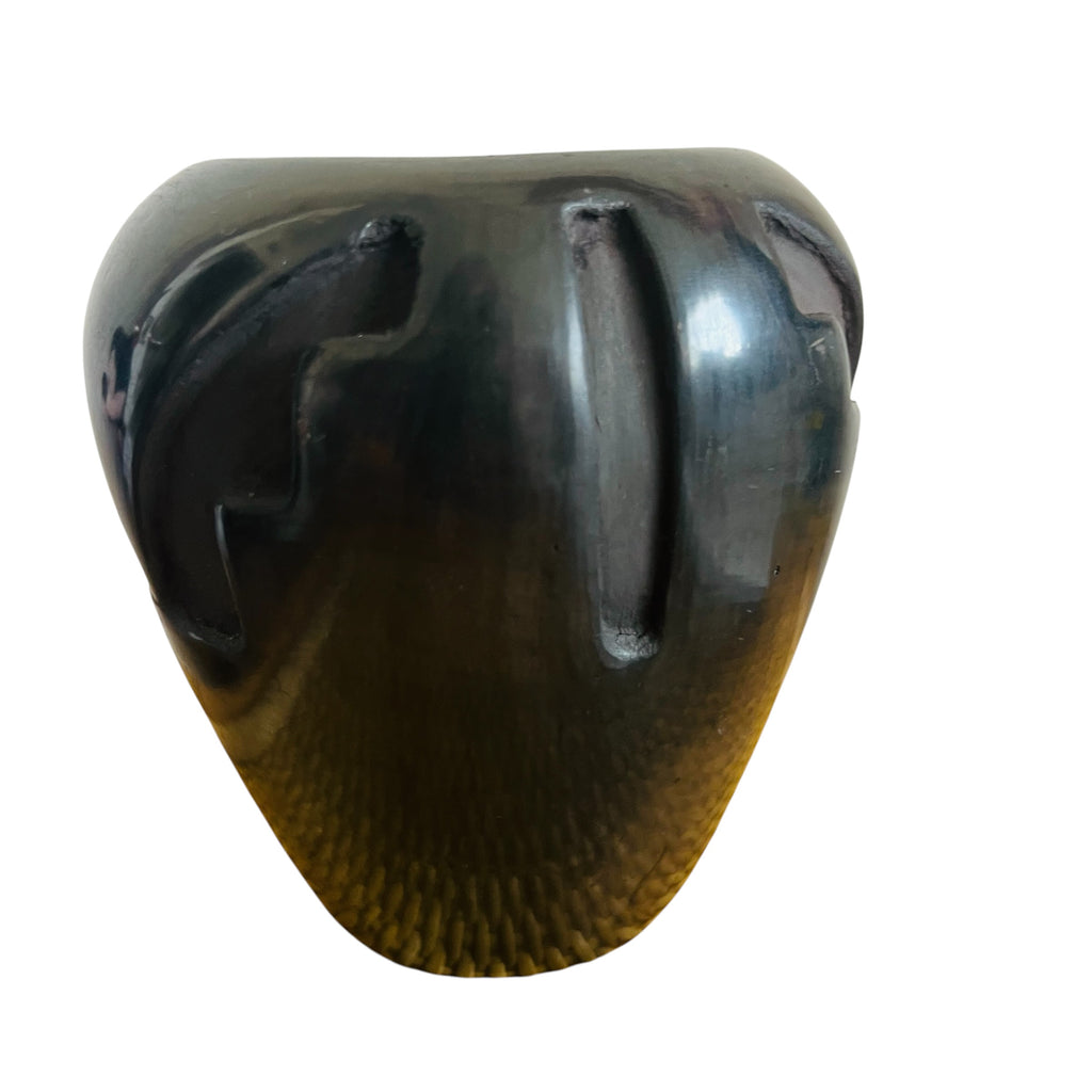 Santa Clara Pueblo Pottery Carved Black Jar Signed