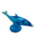 Vintage Ray Ron Blue Art Glass Dolphin Pedestal Figurine