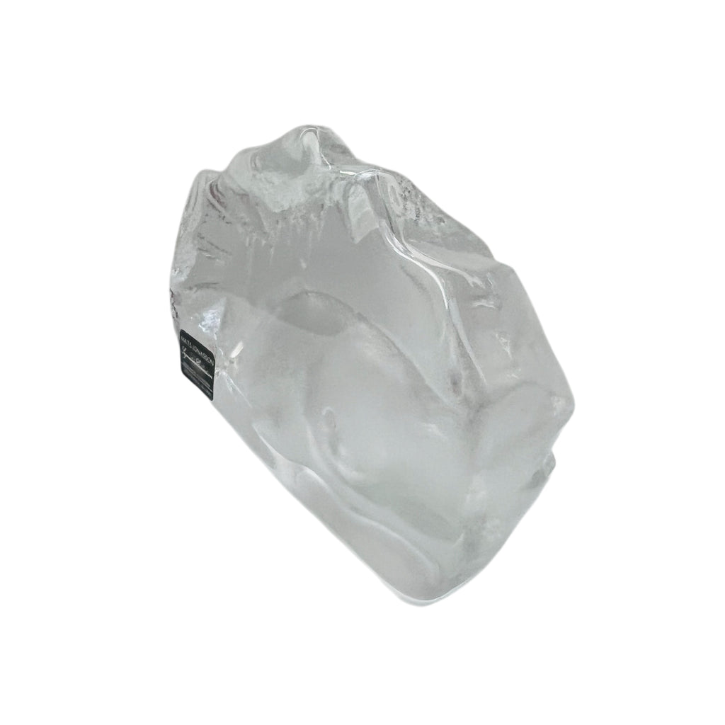 Vintage Mats Jonasson Sweden Seal Pup Full Lead Crystal Sculpture Paperweight