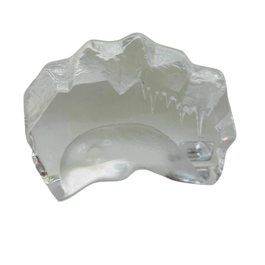 Vintage Mats Jonasson Sweden Seal Pup Full Lead Crystal Sculpture Paperweight